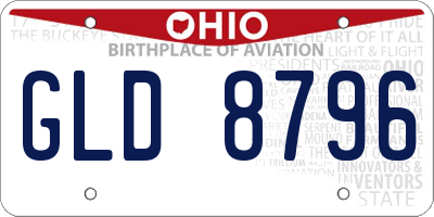 OH license plate GLD8796