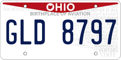 OH license plate GLD8797