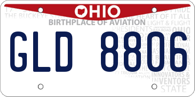 OH license plate GLD8806