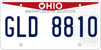 OH license plate GLD8810