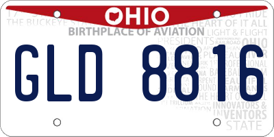 OH license plate GLD8816