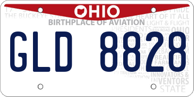 OH license plate GLD8828