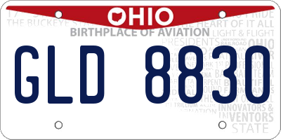 OH license plate GLD8830