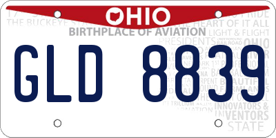 OH license plate GLD8839