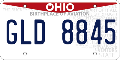 OH license plate GLD8845