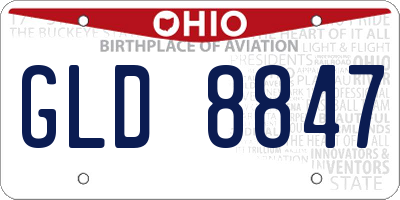OH license plate GLD8847