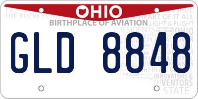 OH license plate GLD8848