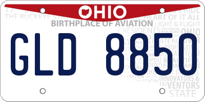 OH license plate GLD8850