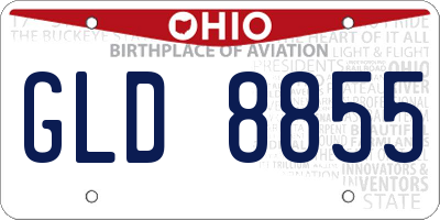 OH license plate GLD8855