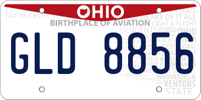 OH license plate GLD8856