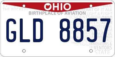 OH license plate GLD8857