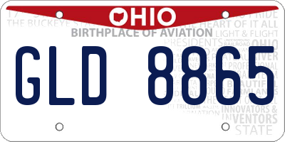 OH license plate GLD8865