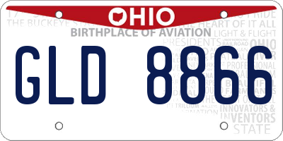 OH license plate GLD8866