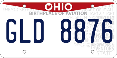 OH license plate GLD8876