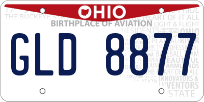 OH license plate GLD8877