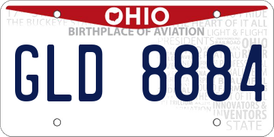 OH license plate GLD8884