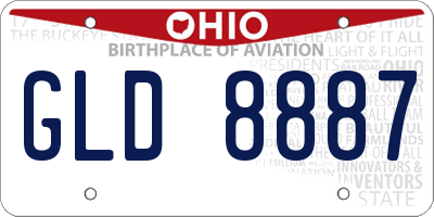 OH license plate GLD8887
