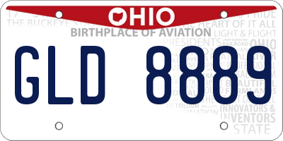 OH license plate GLD8889