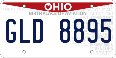 OH license plate GLD8895