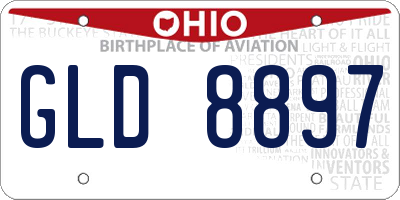 OH license plate GLD8897