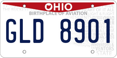 OH license plate GLD8901