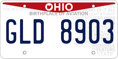 OH license plate GLD8903