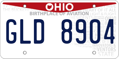 OH license plate GLD8904
