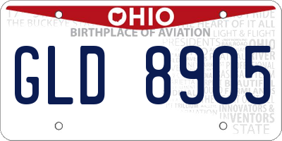 OH license plate GLD8905