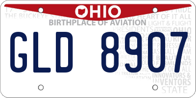 OH license plate GLD8907