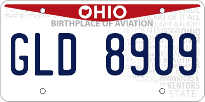 OH license plate GLD8909