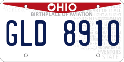 OH license plate GLD8910