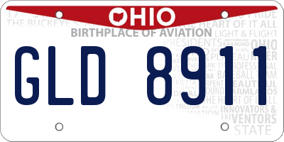 OH license plate GLD8911