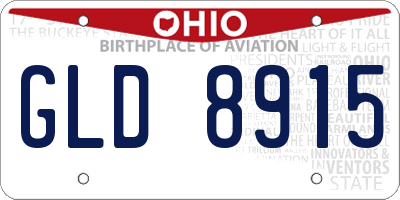 OH license plate GLD8915