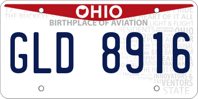 OH license plate GLD8916