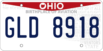 OH license plate GLD8918