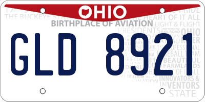OH license plate GLD8921