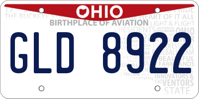 OH license plate GLD8922