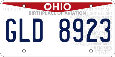 OH license plate GLD8923