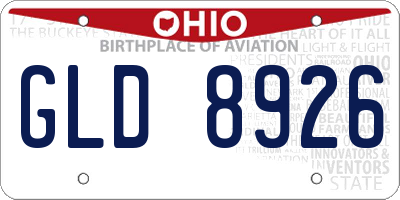 OH license plate GLD8926