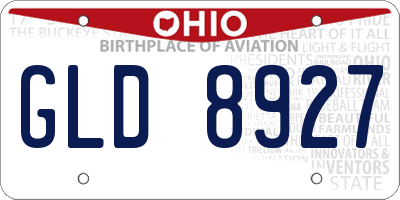 OH license plate GLD8927