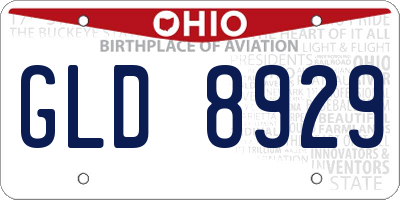OH license plate GLD8929