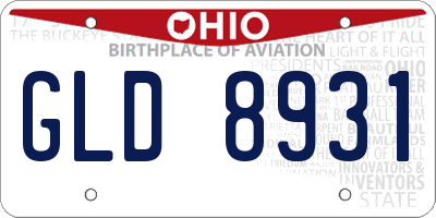 OH license plate GLD8931