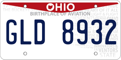 OH license plate GLD8932