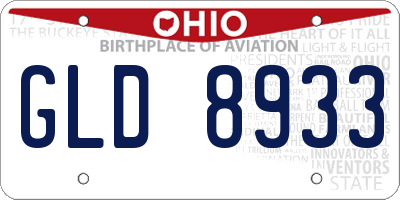 OH license plate GLD8933