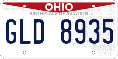 OH license plate GLD8935