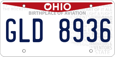OH license plate GLD8936