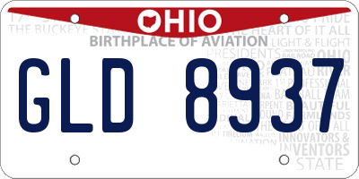 OH license plate GLD8937