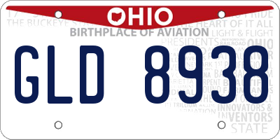 OH license plate GLD8938