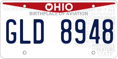 OH license plate GLD8948