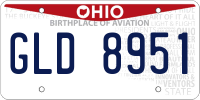 OH license plate GLD8951